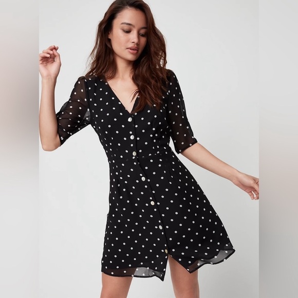 Aritzia Dresses & Skirts - Aritzia Wilfred Polka Dot Button Front Dress